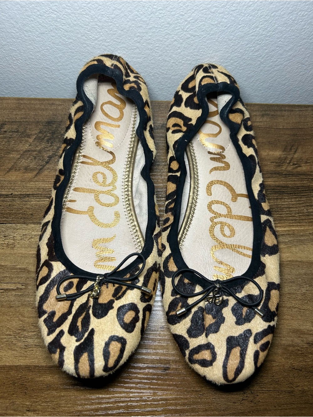 Sam Edelman Leopard Ballet Flats in Tan and Black